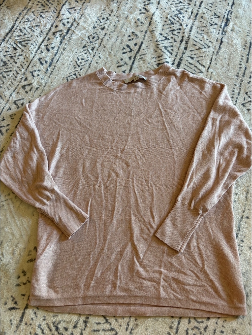 LOFT Women's Light Pink Long Sleeve Sweater, Size XXSP